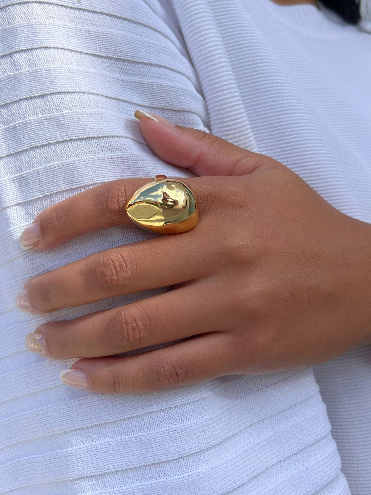 Anel Gota Banho Ouro 18k