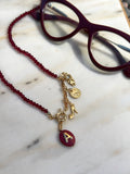 Colar Pins Removíveis Com Inicial Jade Rubi 50cm