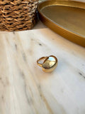 Anel Oval Em Banho Ouro nº18