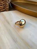 Anel Oval Em Banho Ouro nº18