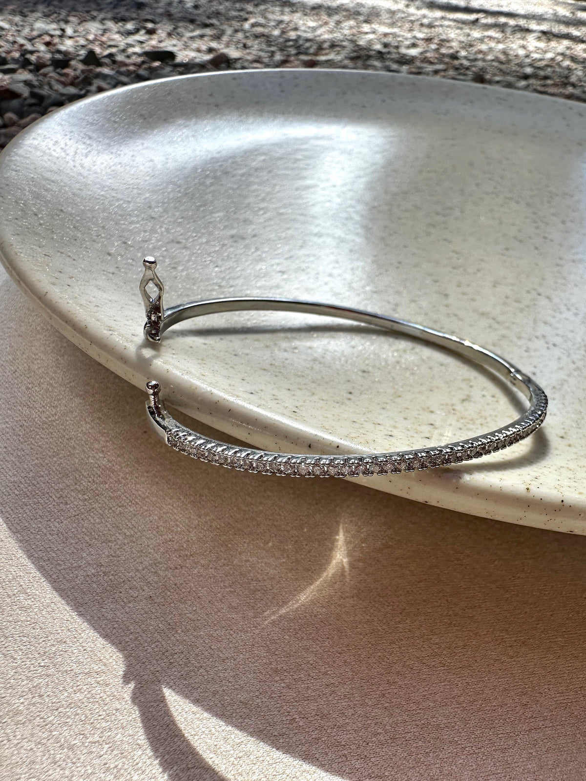 Bracelete Fino Ródio Branco Com Micro Zircônias