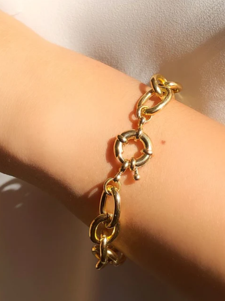 Pulseira Corrente Elos Ovais E Fecho Bóia