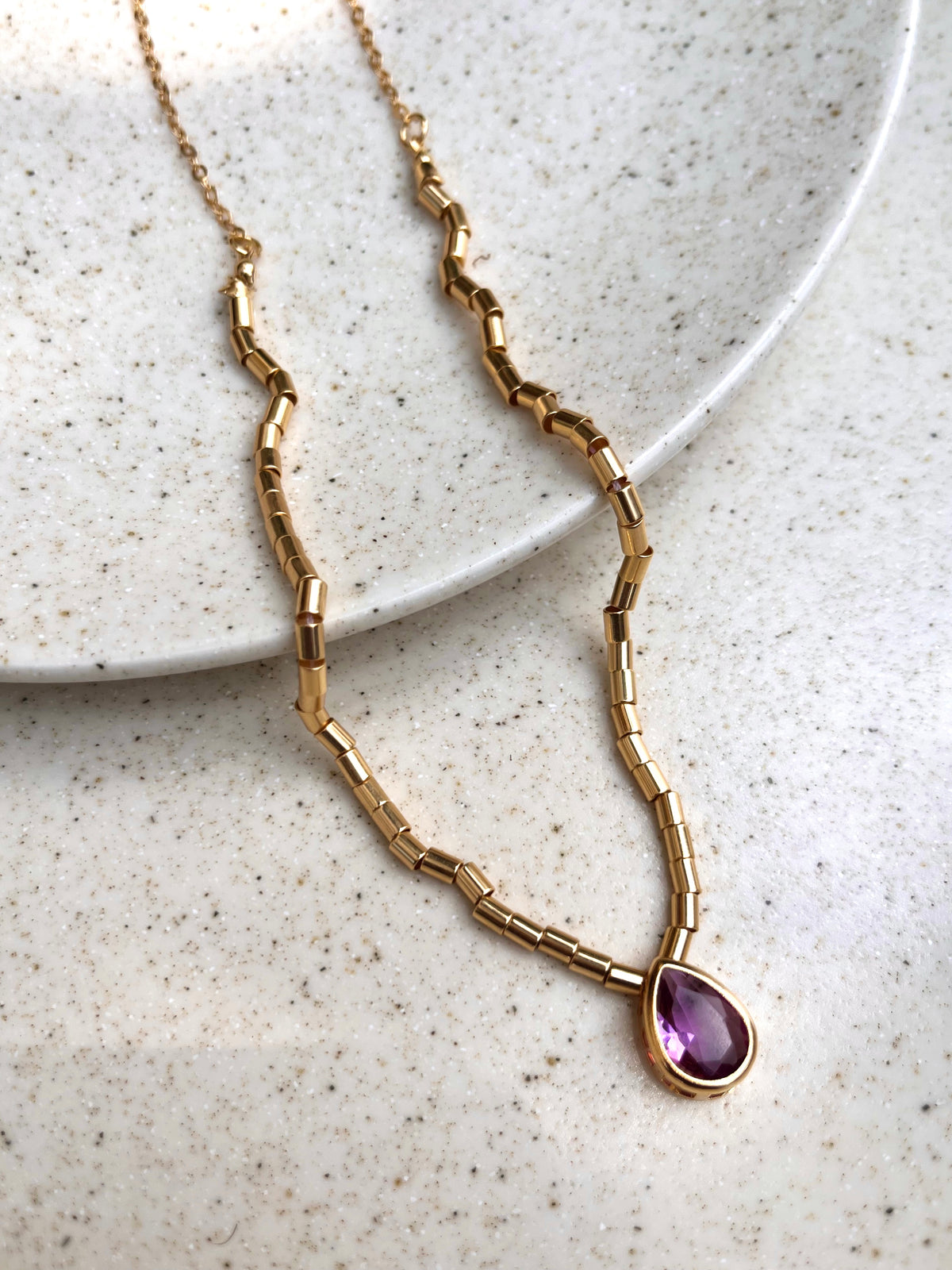Conjunto Colar e Par De Brincos Diana Ametista