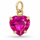 Pingente Coração Cristal Cor Pink*
