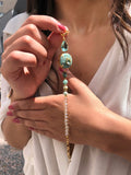 Pulseira Natalia Pedra Natural Amazonita E Gota