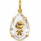 Pingente Cristal Menino Banho Ouro*