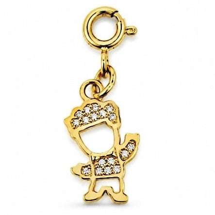 Pingente Menino Cravejado Com Fecho