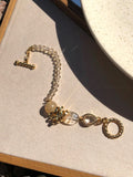 Pulseira Rebeca Pedra Quartzo Rutilado, Gota Lapidada Cor Cristal E Fecho Torcido 20cm