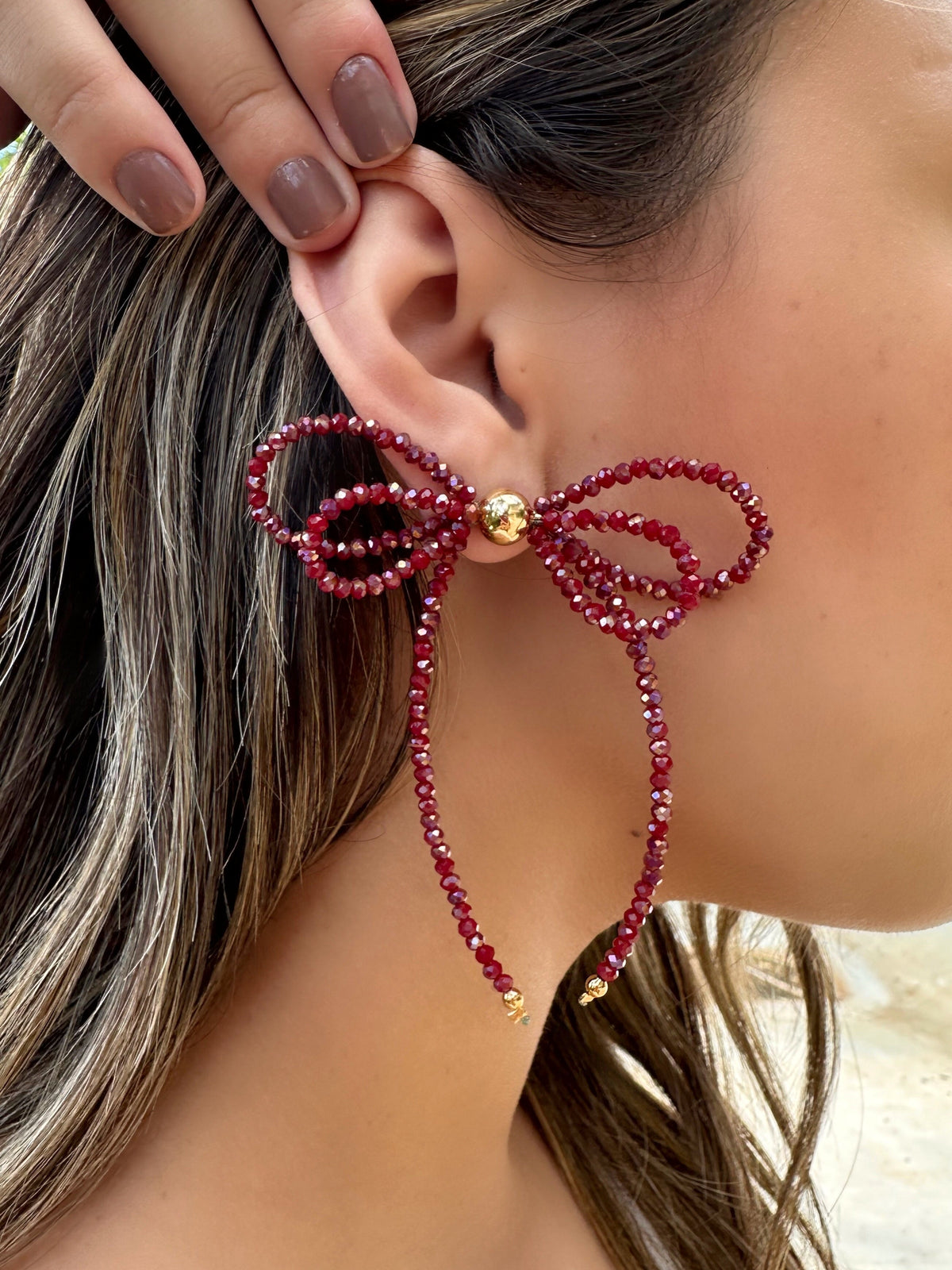 Brinco Laço Vermelho Cherry - Tiff Joias