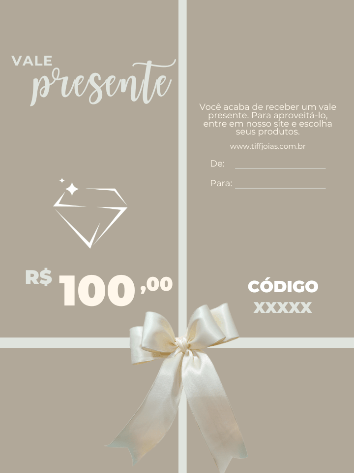 Cartões Presentes Tiff Joias - Tiff Joias
