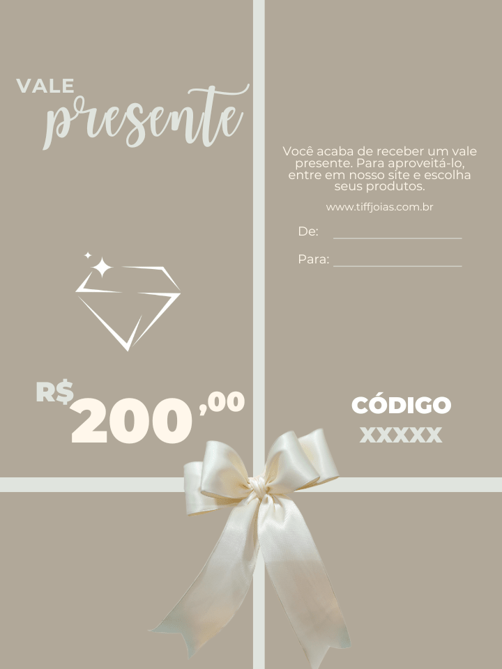 Cartões Presentes Tiff Joias - Tiff Joias