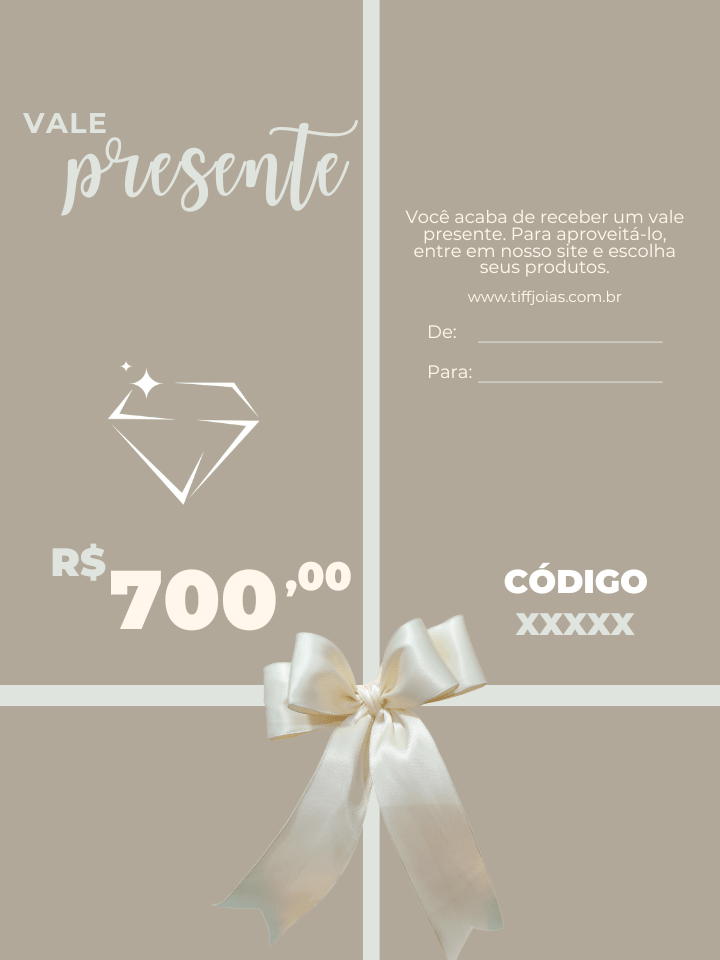 Cartões Presentes Tiff Joias - Tiff Joias