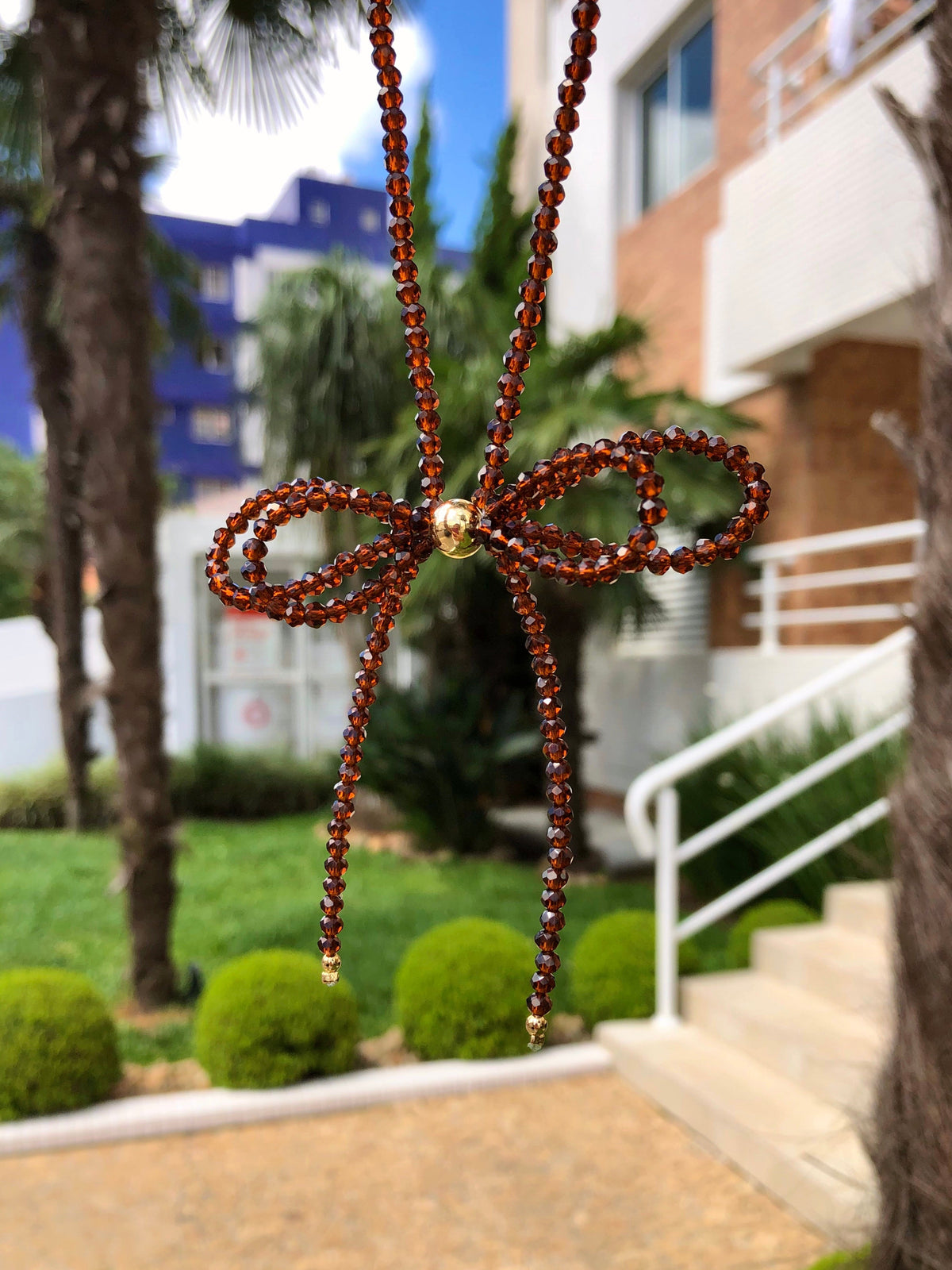 Colar Laço Marrom Chocolate 45cm - Tiff Joias