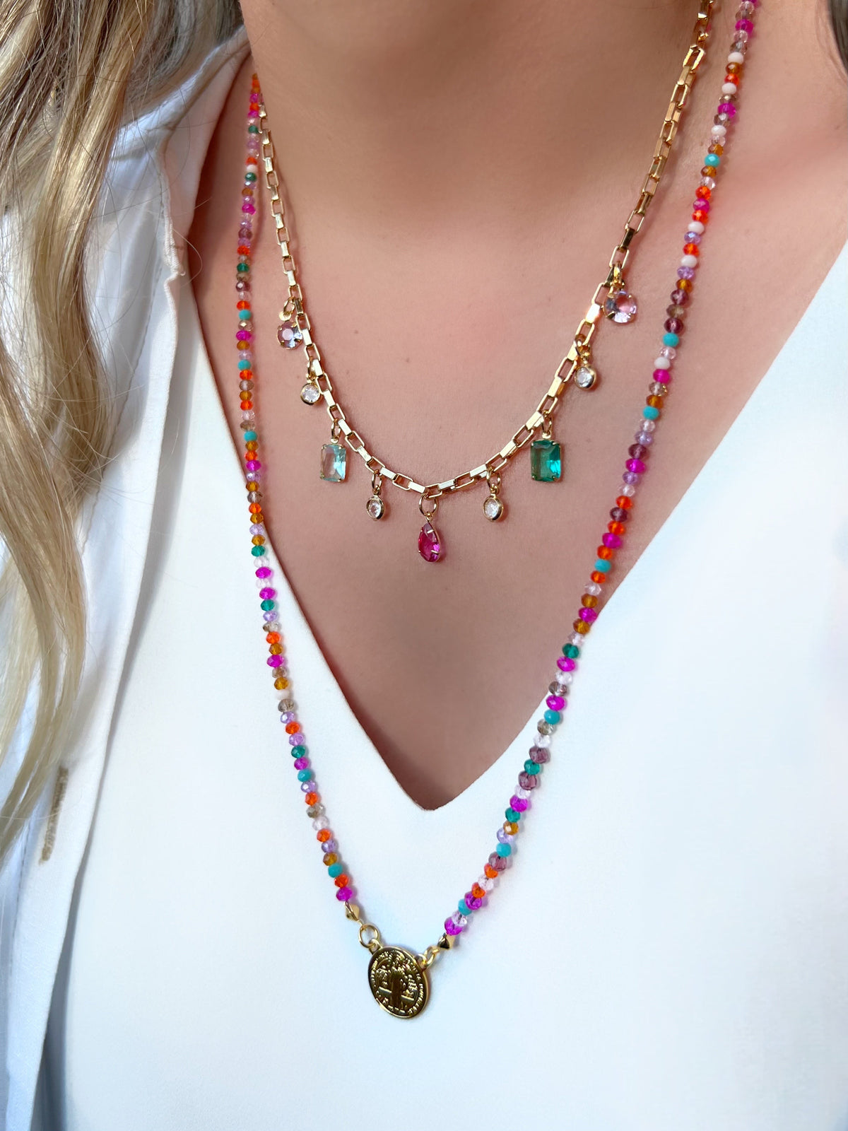 Mix De Colares Coloridos Com Sao Bento - Tiff Joias