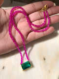 Colar Selena Pink Com Baguete G Turmalina Paraíba 45cm