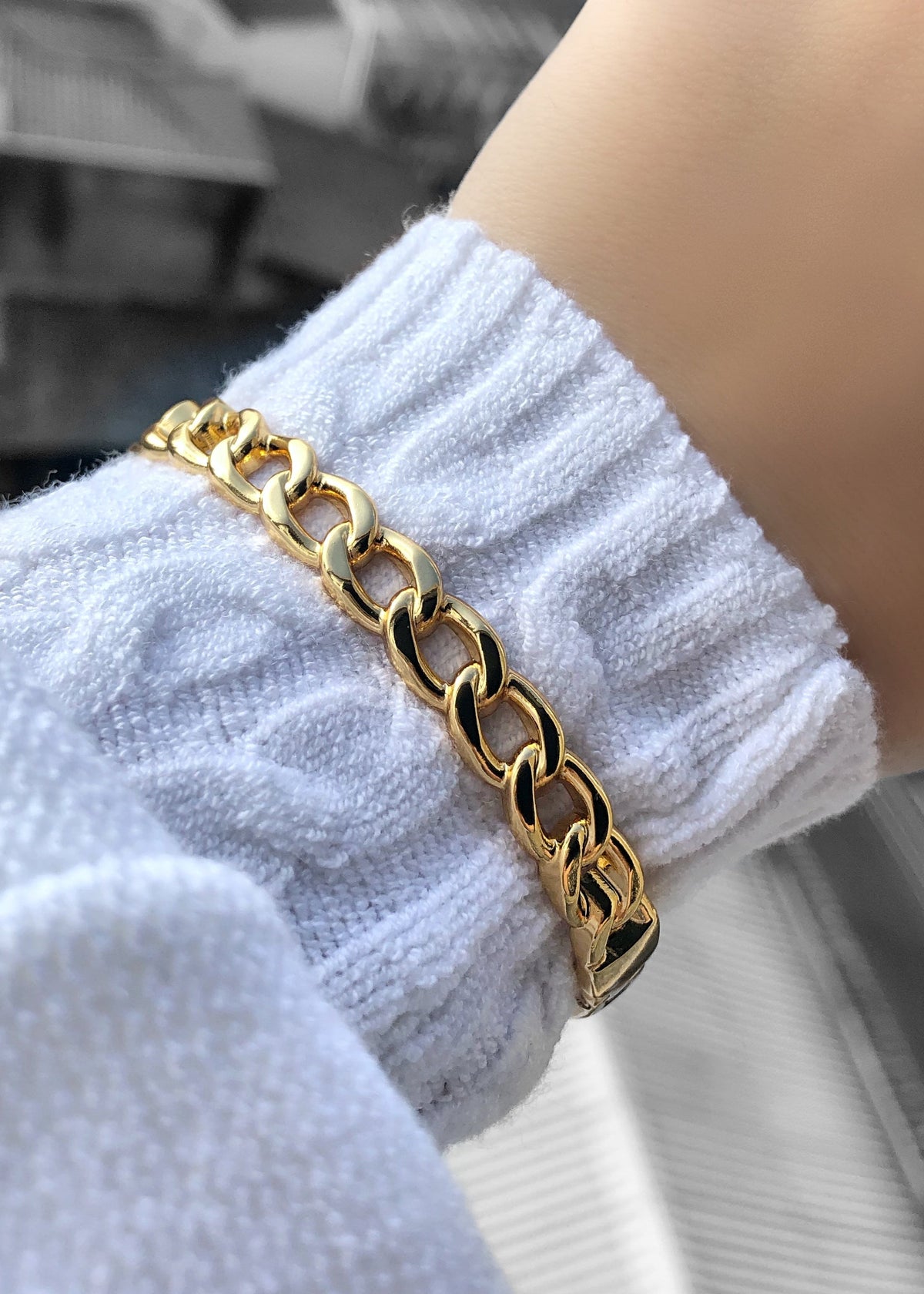 Bracelete Elos Grumê Fino 17cm - Tiff Joias