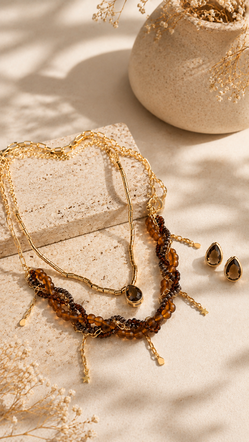 Conjunto Rebeca New Cristais Marrom