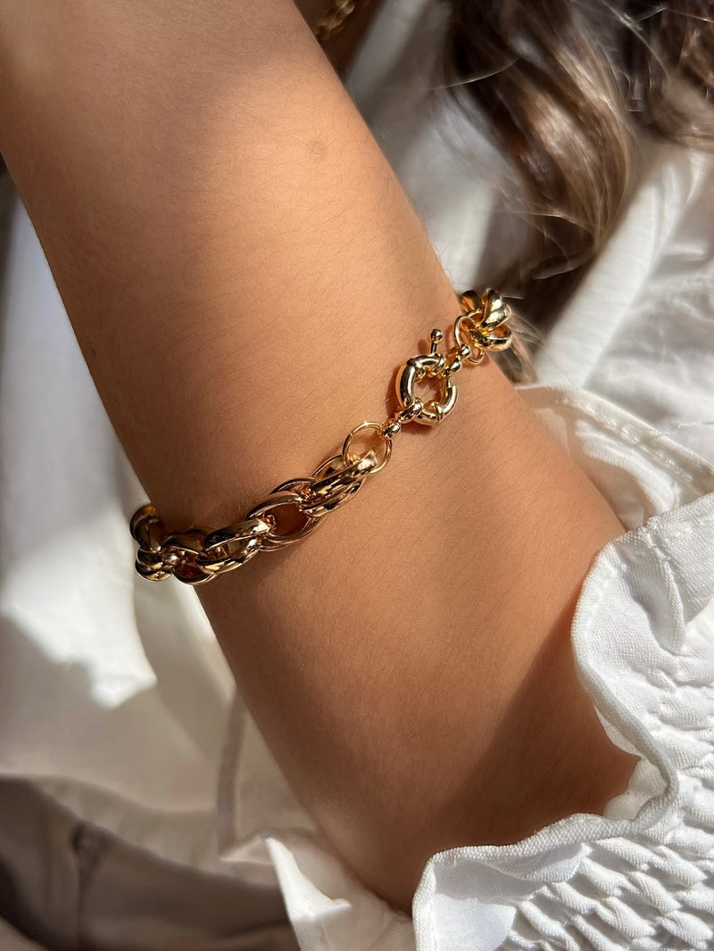 Pulseira Corrente Torcida E Fecho Bóia 20cm