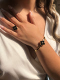 Bracelete Trevo Resinado Preto