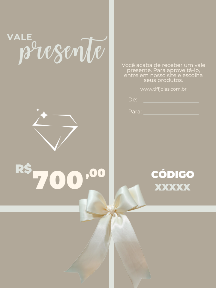 Cartões Presentes Tiff Joias