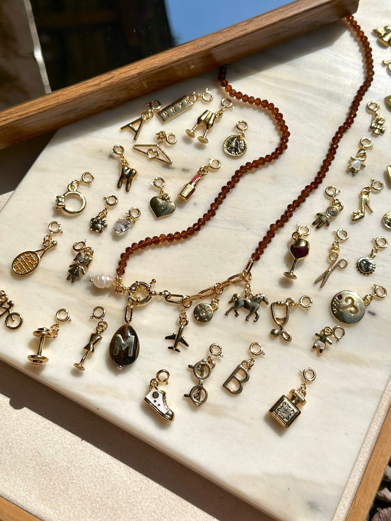 Colar Pins Removíveis Com Inicial Olho De Tigre 50cm