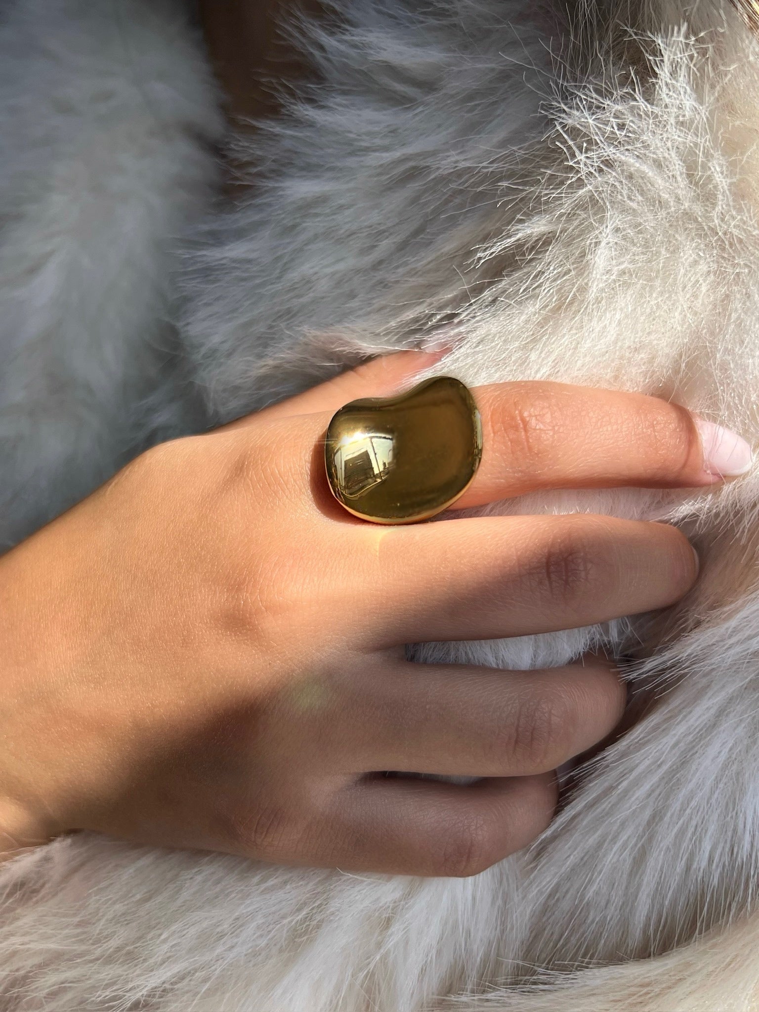 Anel Orgânico Banho Ouro 18k