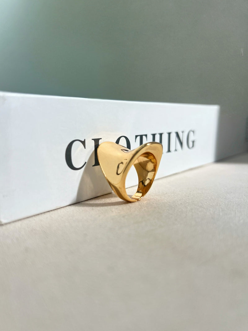 Anel Orgânico Banho Ouro 18k