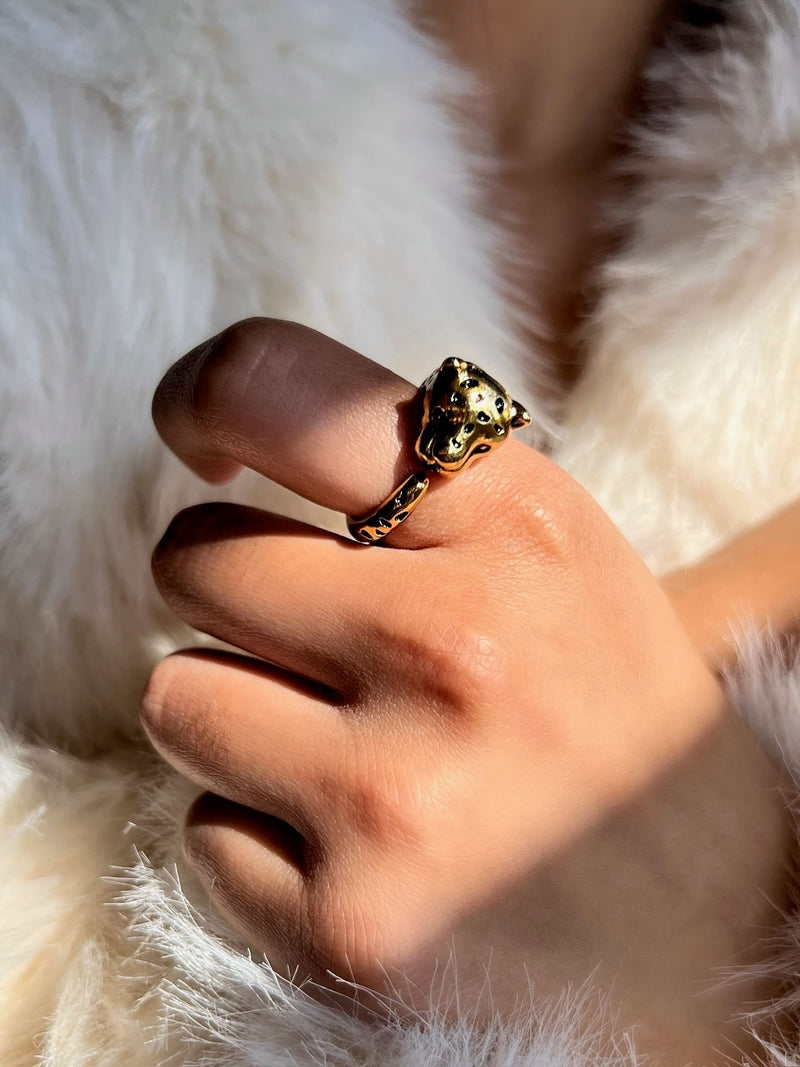 Anel Banho Ouro Onça