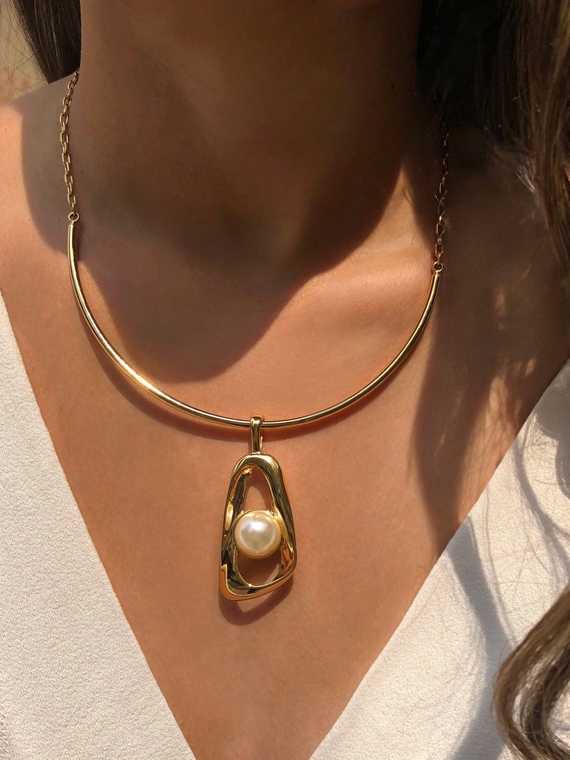 Arco Liso Com Pingente Pérola