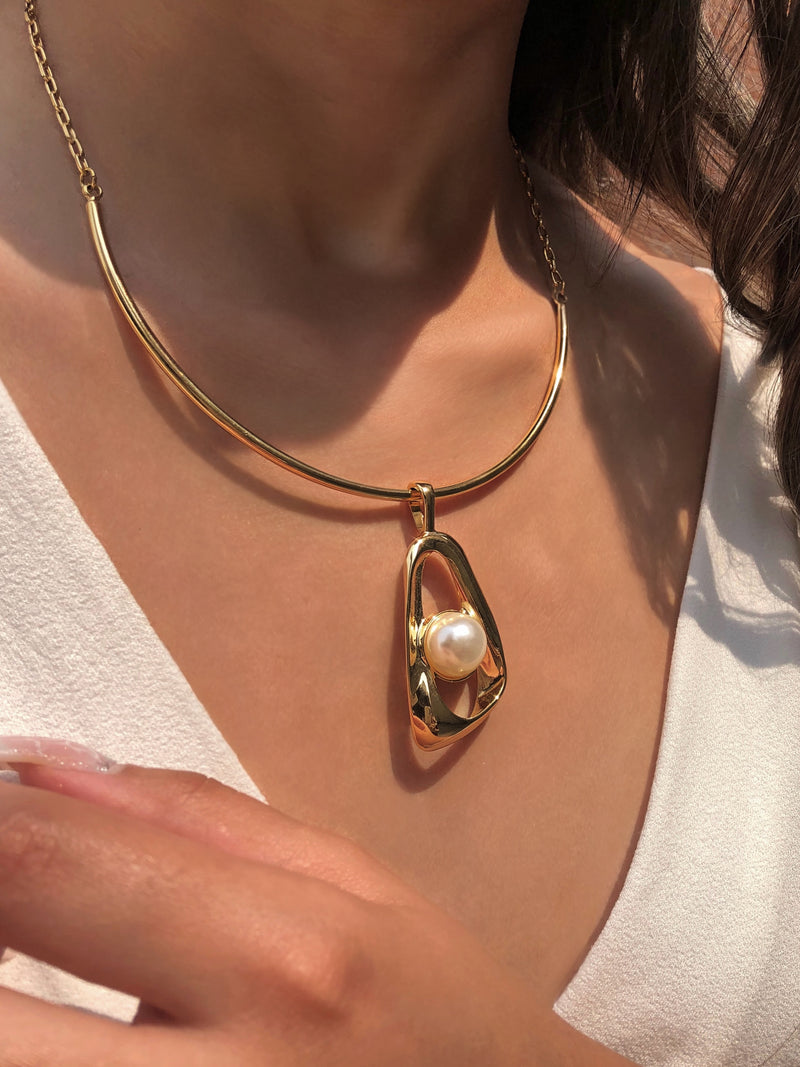 Arco Liso Com Pingente Pérola