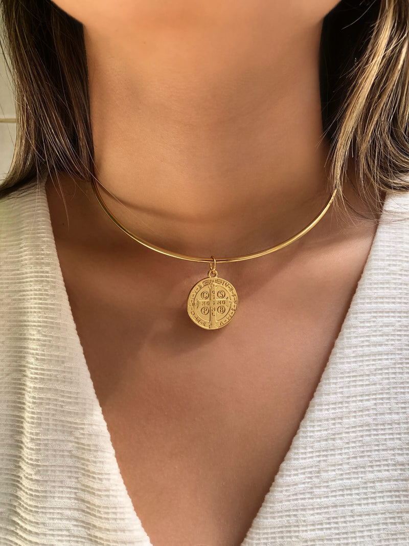 Arco Camila Liso Fino Com Pingente São Bento