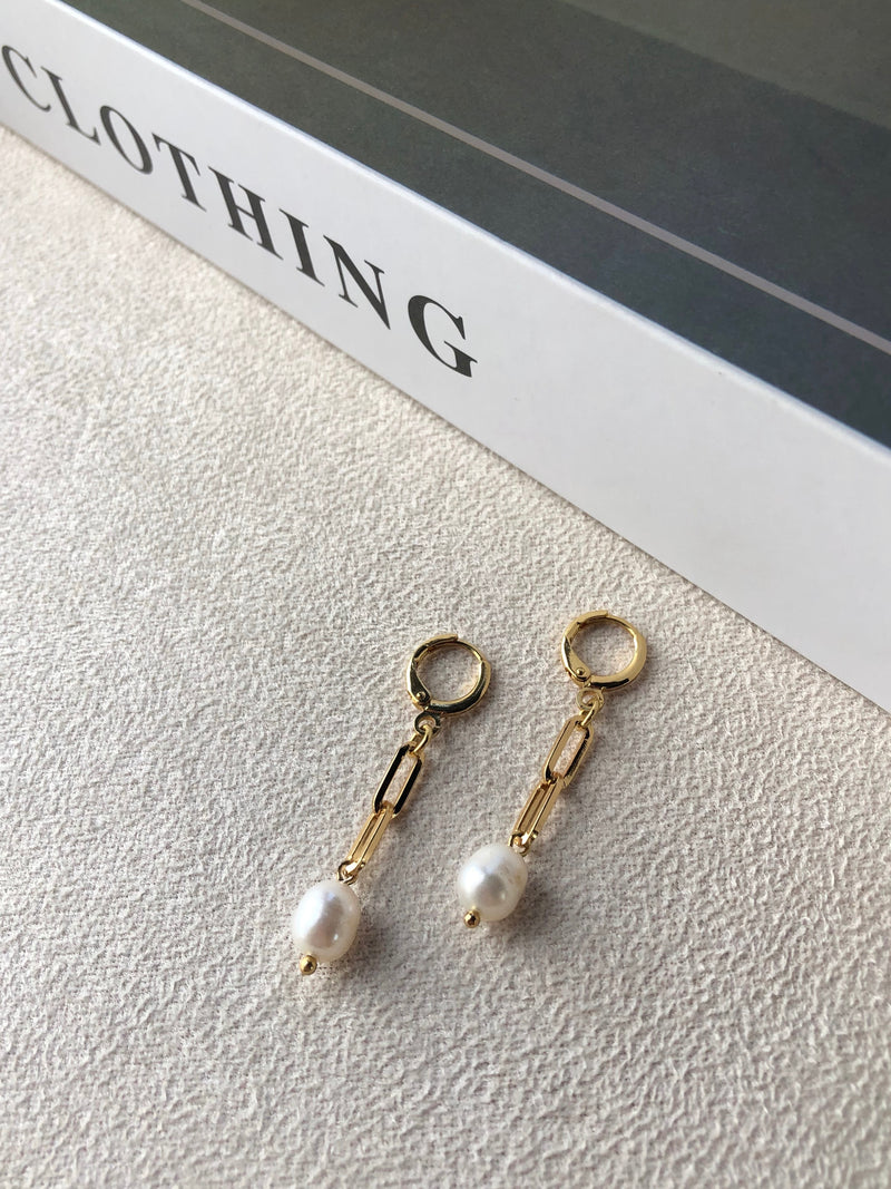 Par De Argolas Elos E Perola