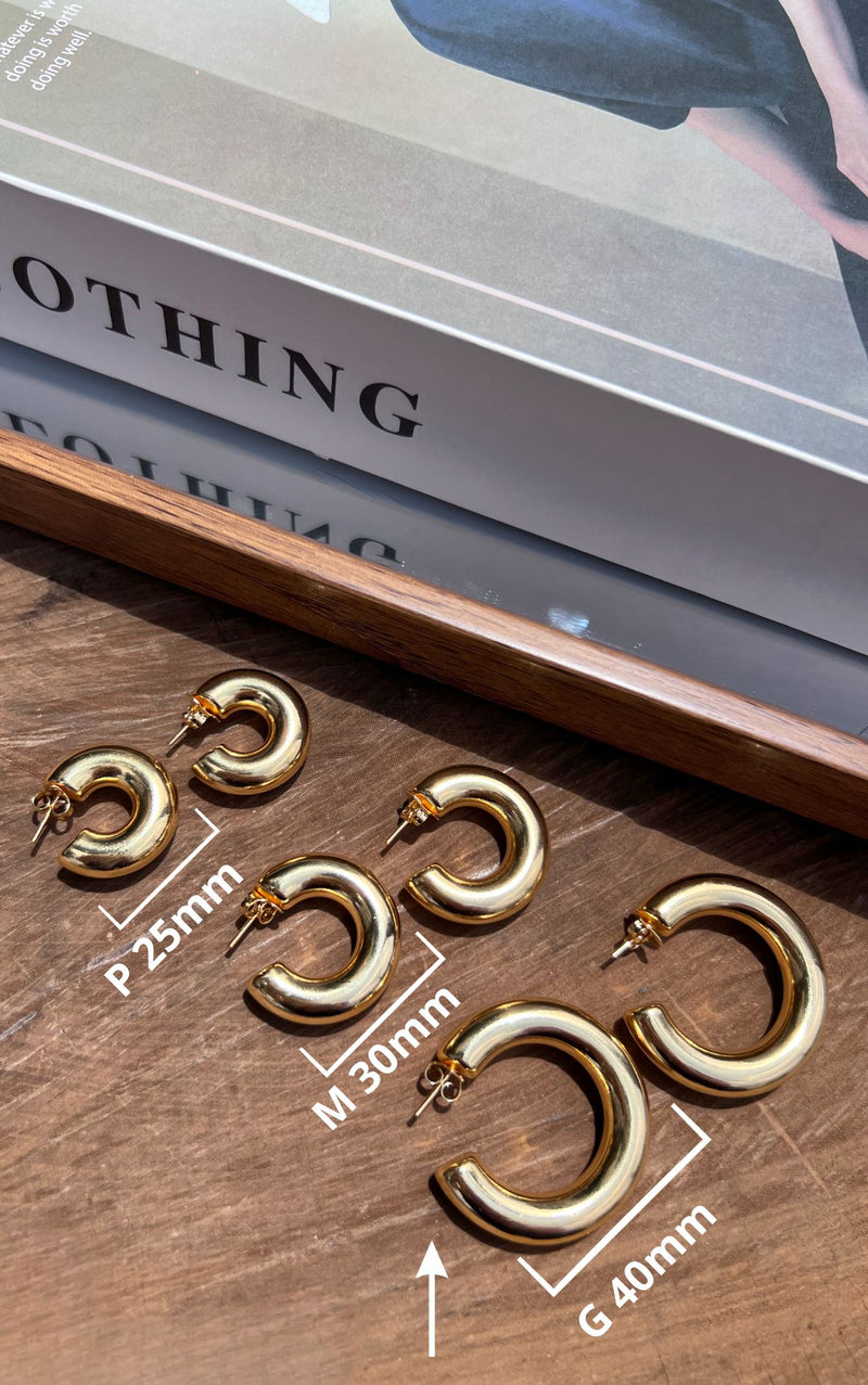 Par De Brinco Argola Puff Grande