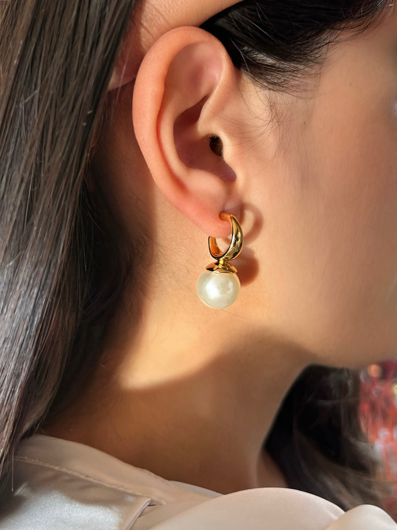 Brinco Argola Com Pérola