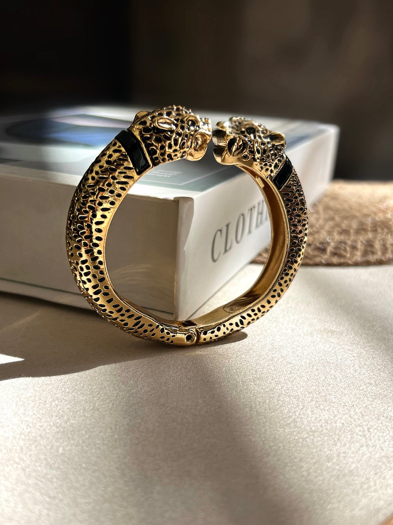 Bracelete Onça Banho Ouro 18k