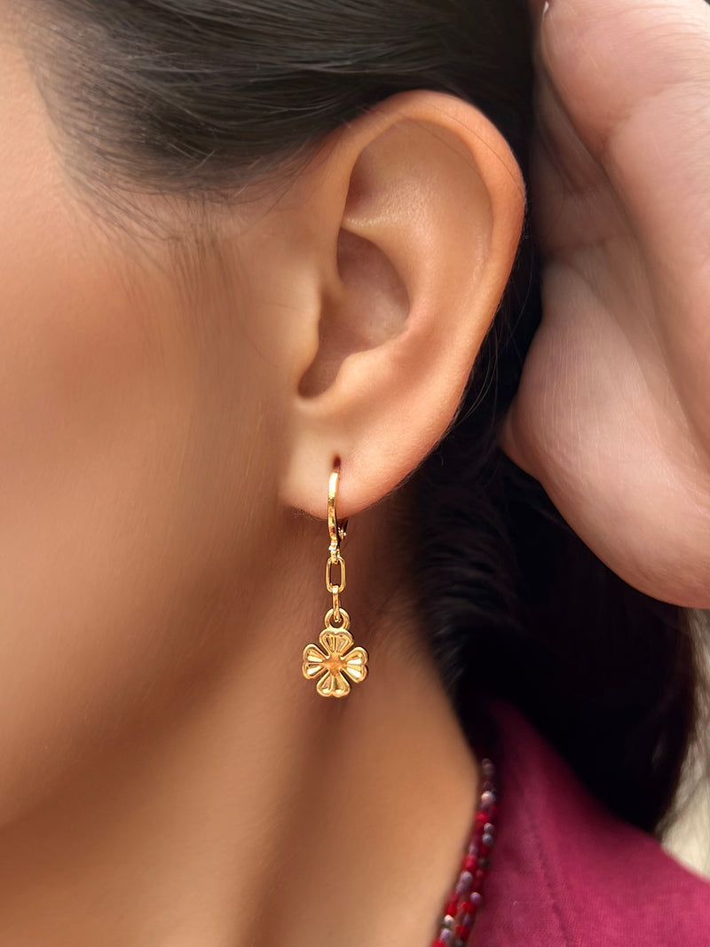 Brinco Argola Com Elo Trevo