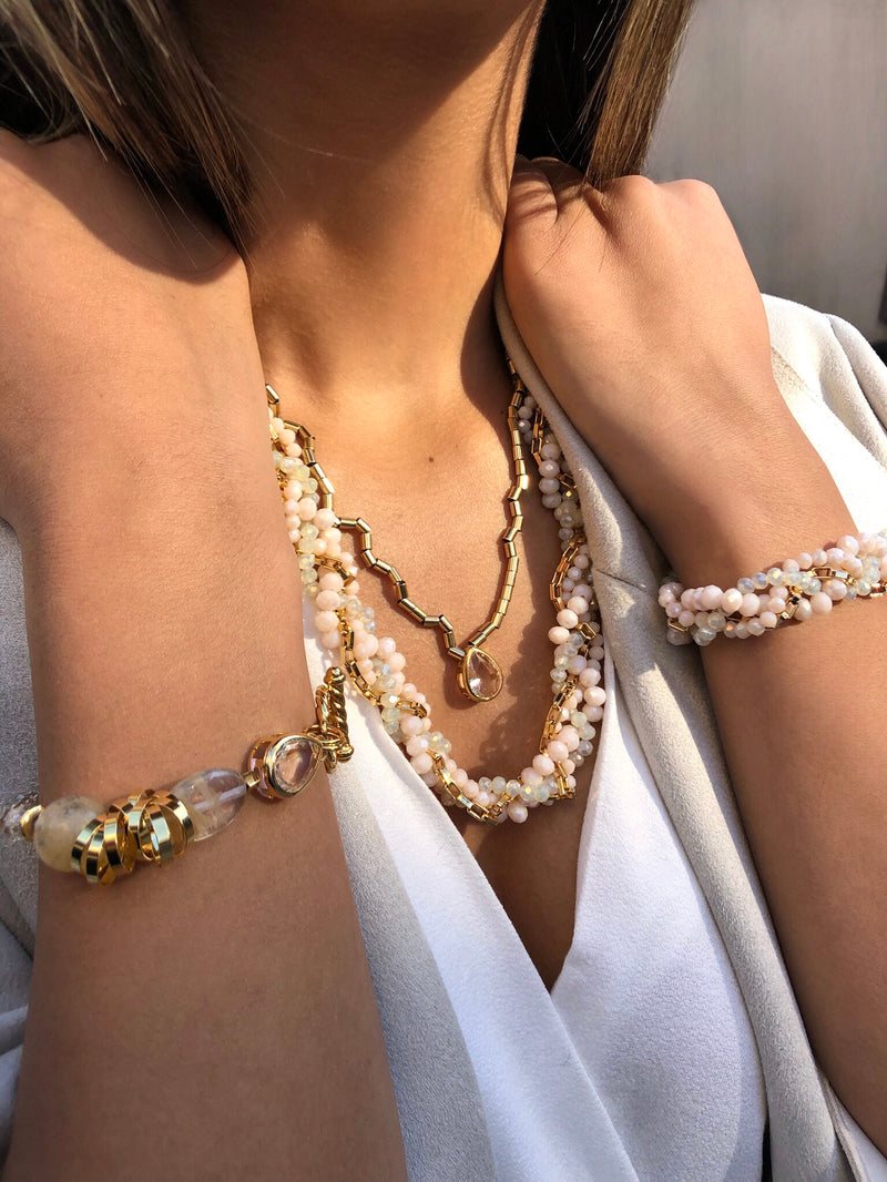 Conjunto Rebeca New Com Cristais Nude