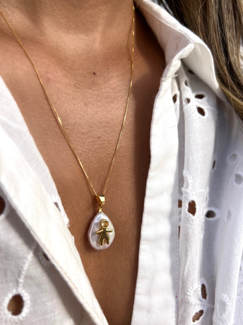 Colar FILHO Pérola Barroca Corrente Veneziana 45cm