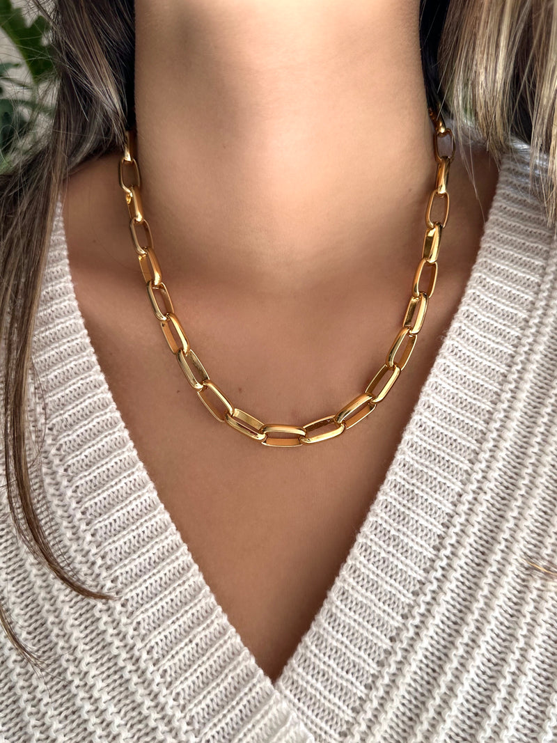 Colar Corrente Elos G Em Ouro 50 cm