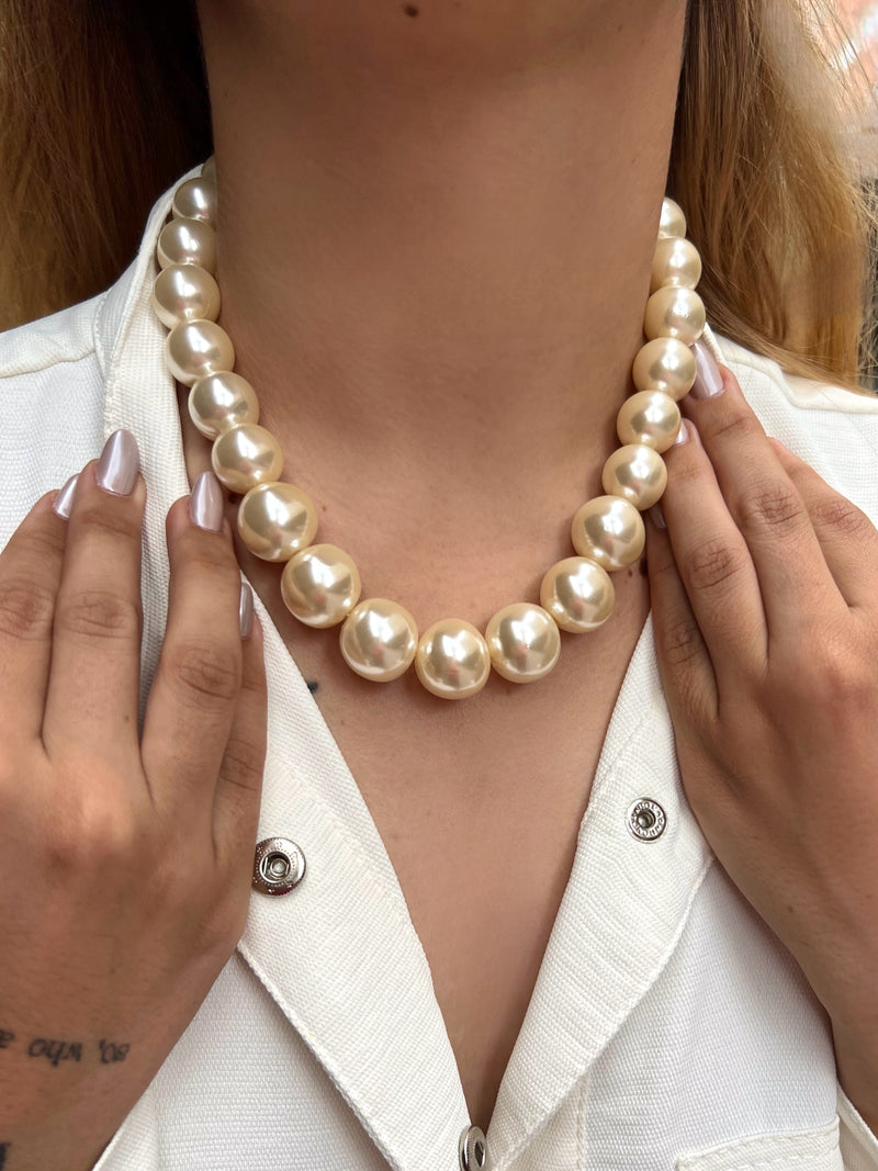 Colar De Pérolas Degradê 45cm