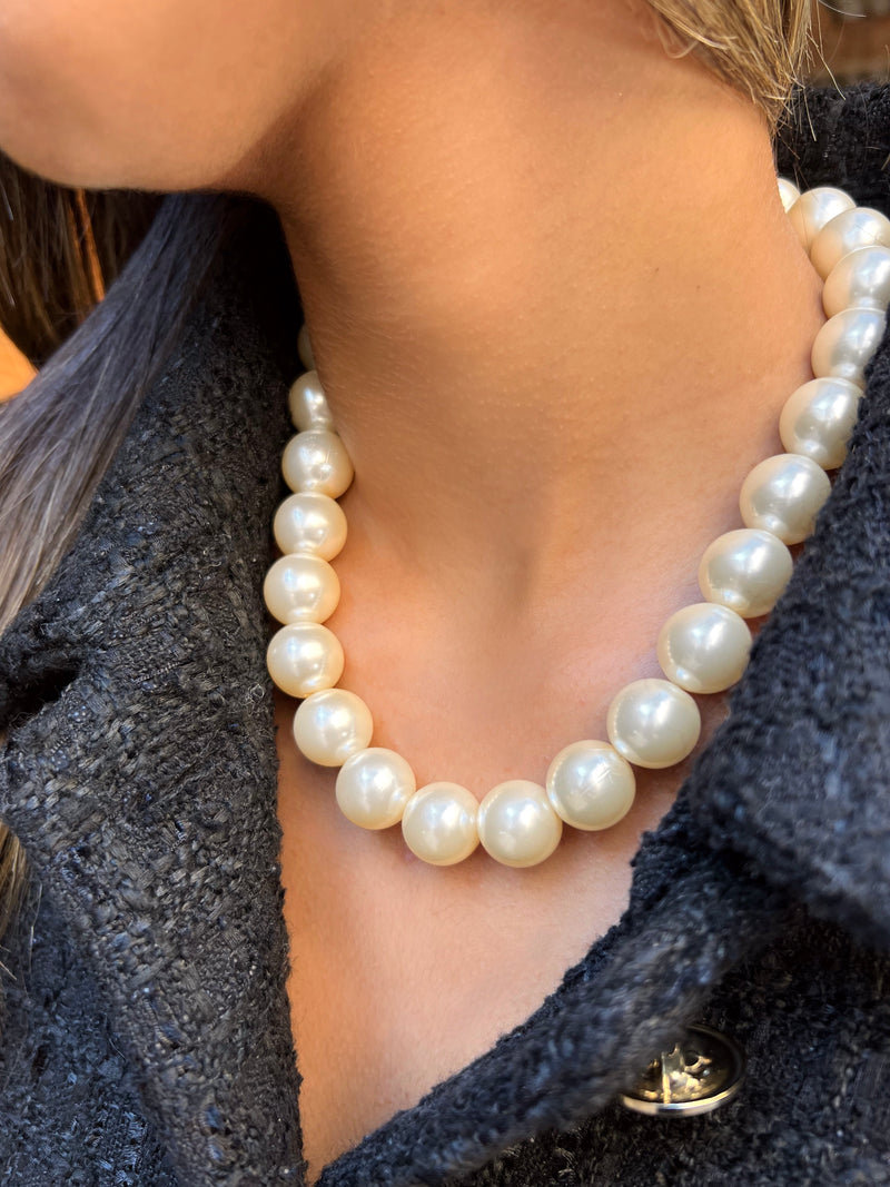 Colar De Pérolas Grande 42cm
