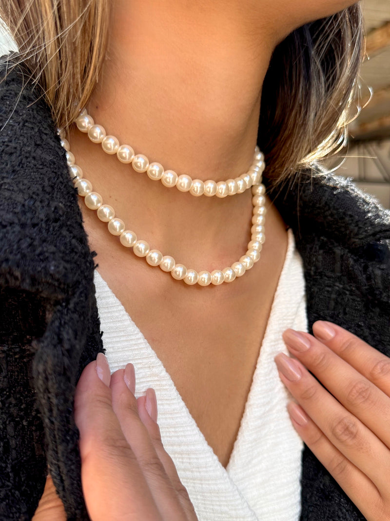 Colar De Pérolas Volta Única 70cm