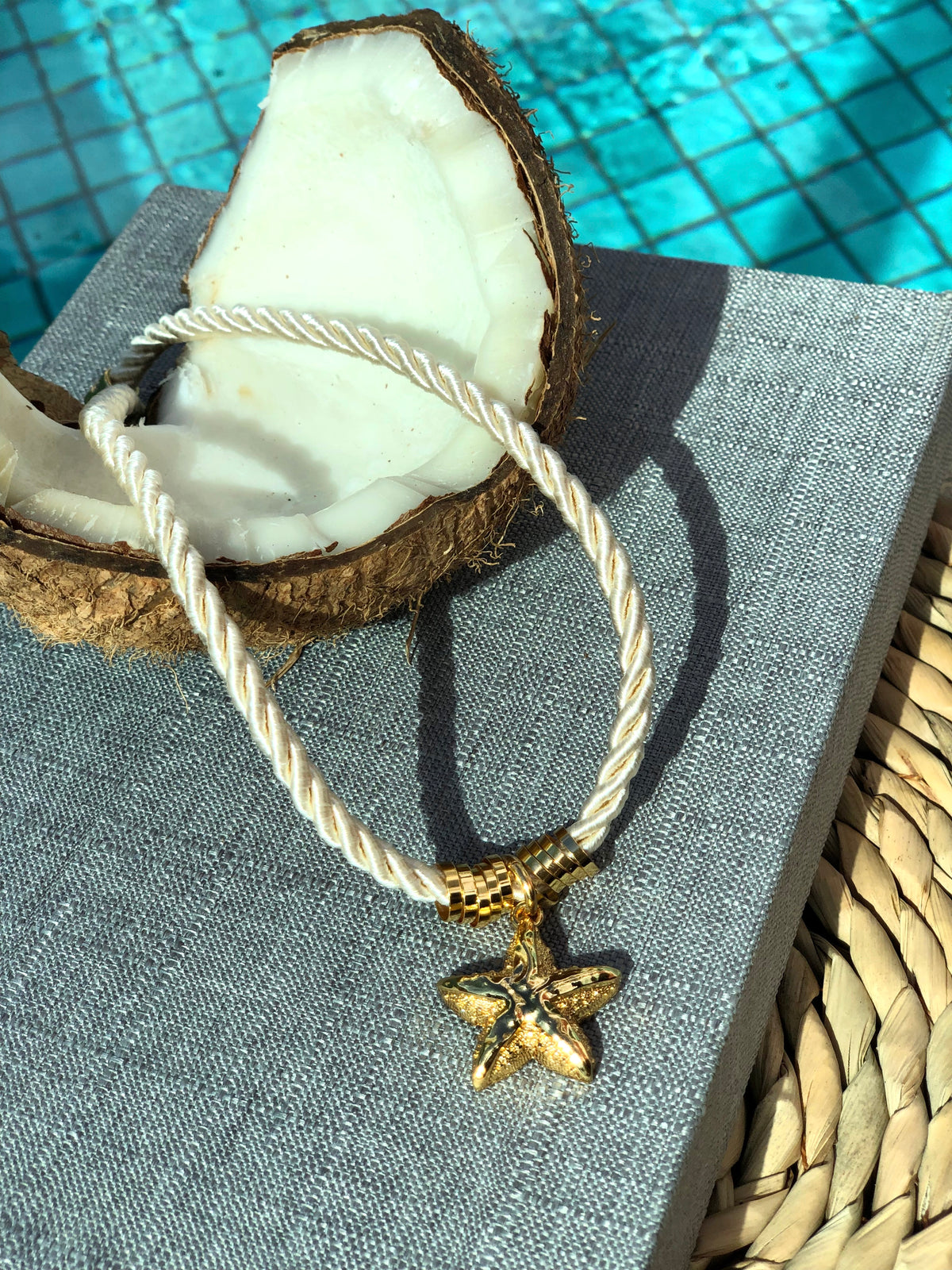 Colar Linha Mar Cordão e Pingente Estrela 45cm