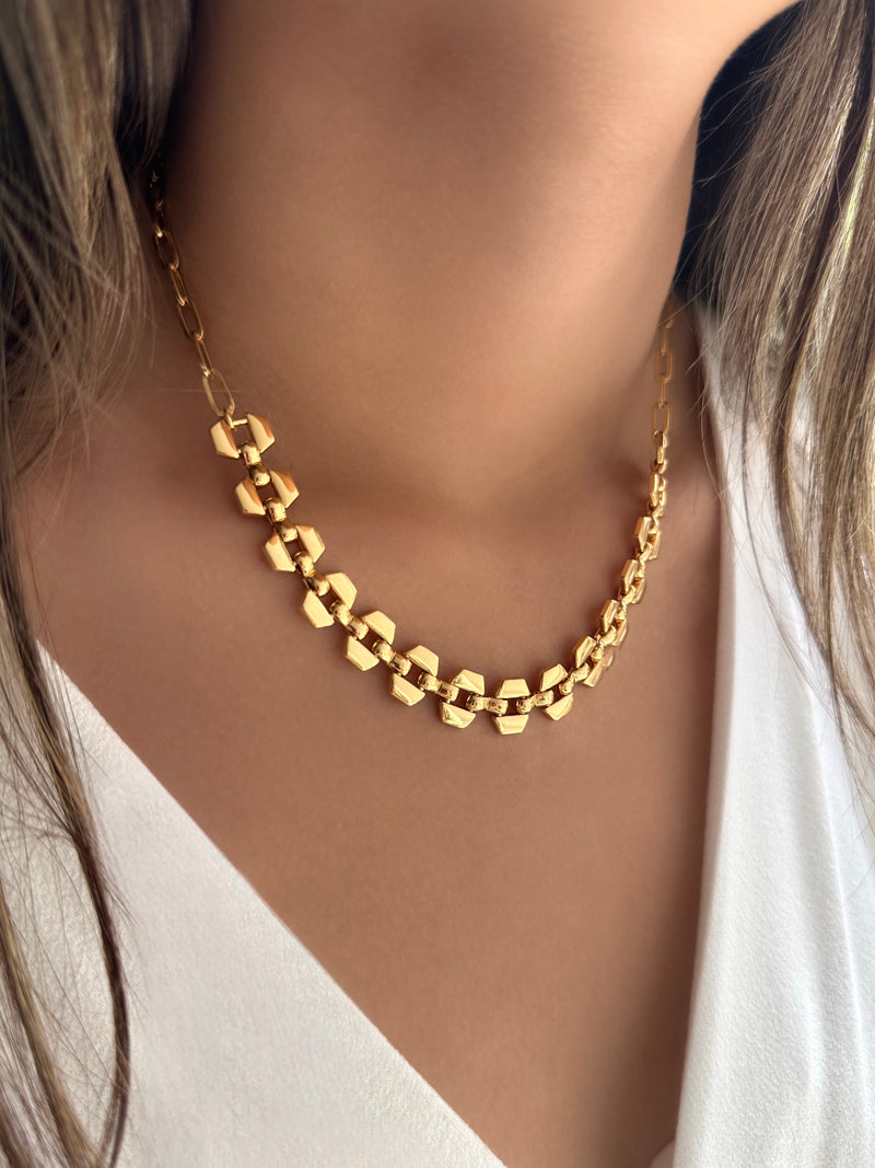 Colar Suelen Corrente Elos Hexágono 45cm