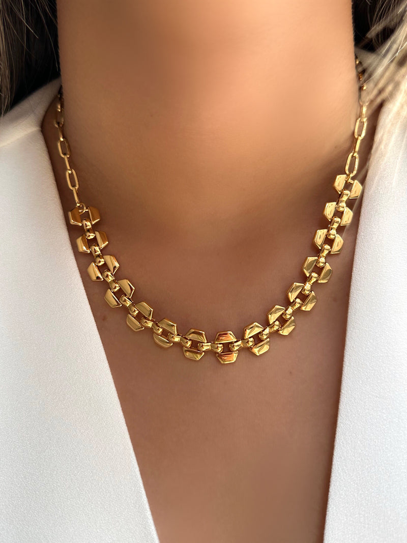 Colar Suelen Corrente Elos Hexágono 45cm