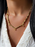 Colar Hematitas Com 3 Gotas Cristal Cor Transparente 45cm