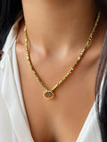 Colar Hematitas Com Cristal Oval Cor Marrom 45cm