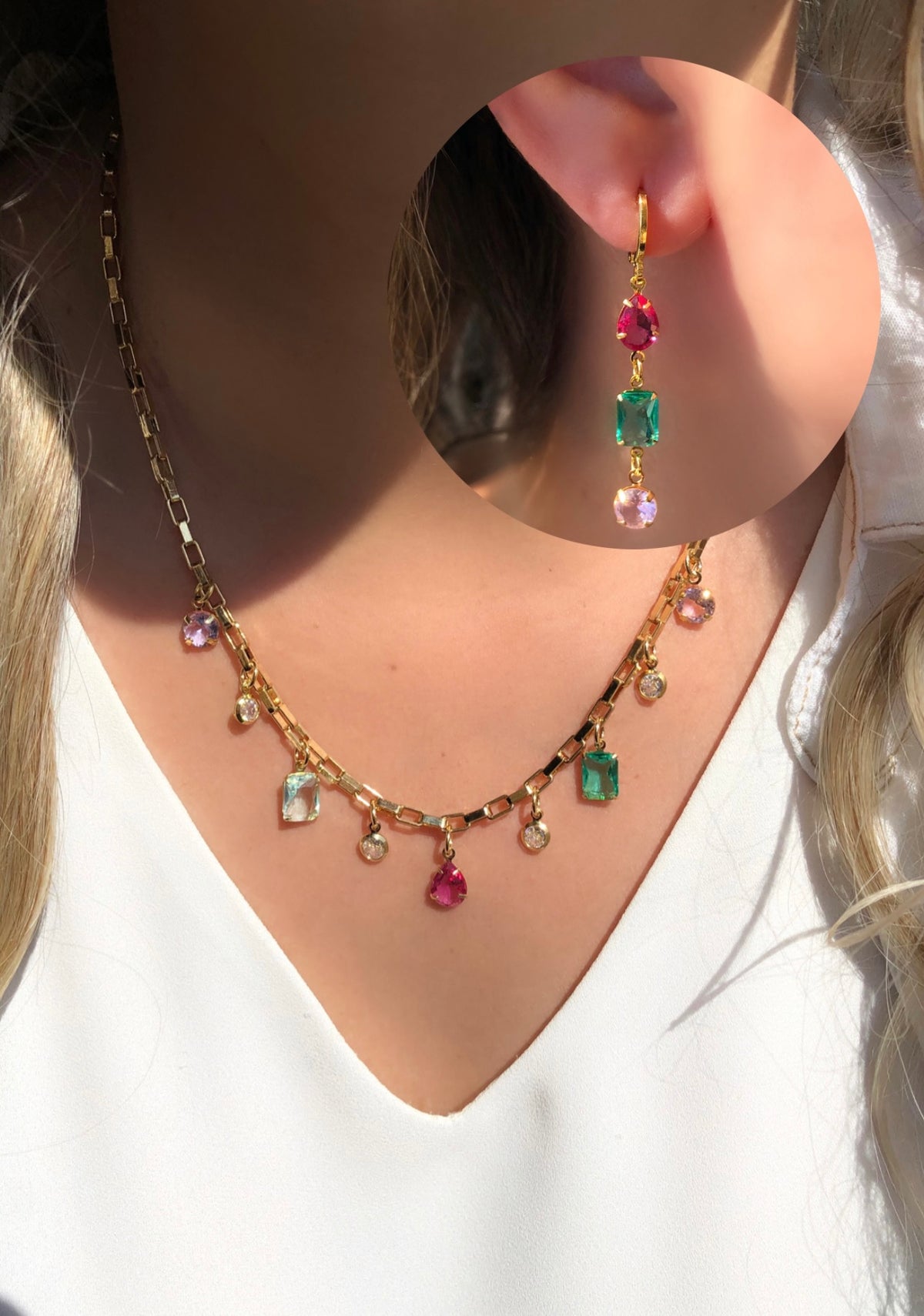 Conjunto Mini Formas Cristais Lapidados Coloridos Vibrantes