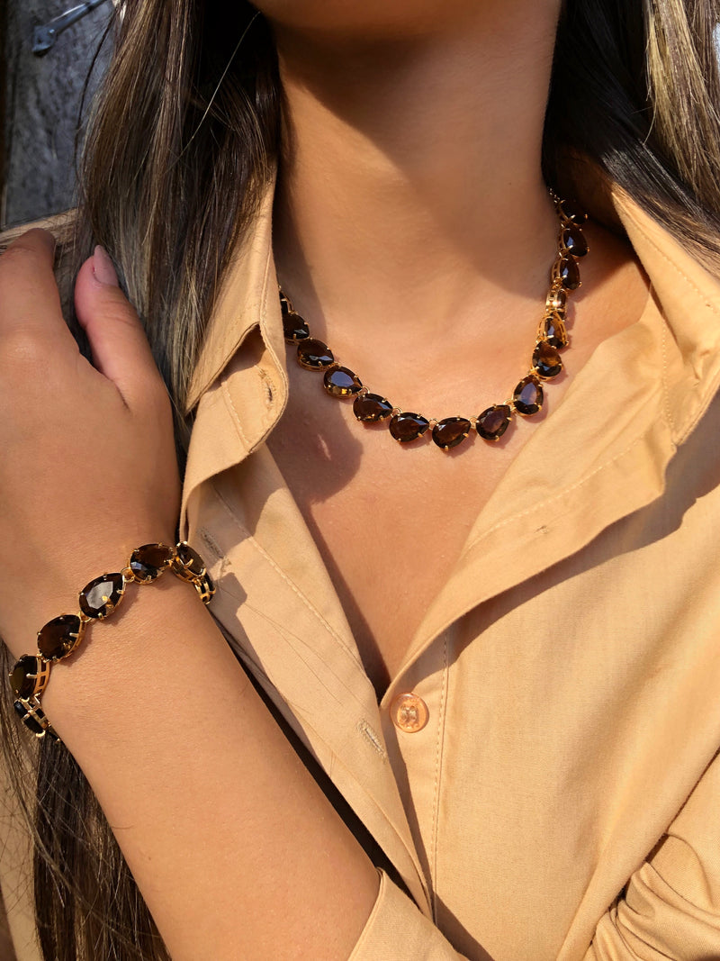 Conjunto Rivieira Gotas Marrom