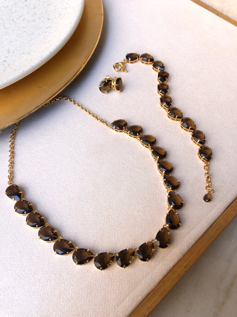 Conjunto Rivieira Gotas Marrom